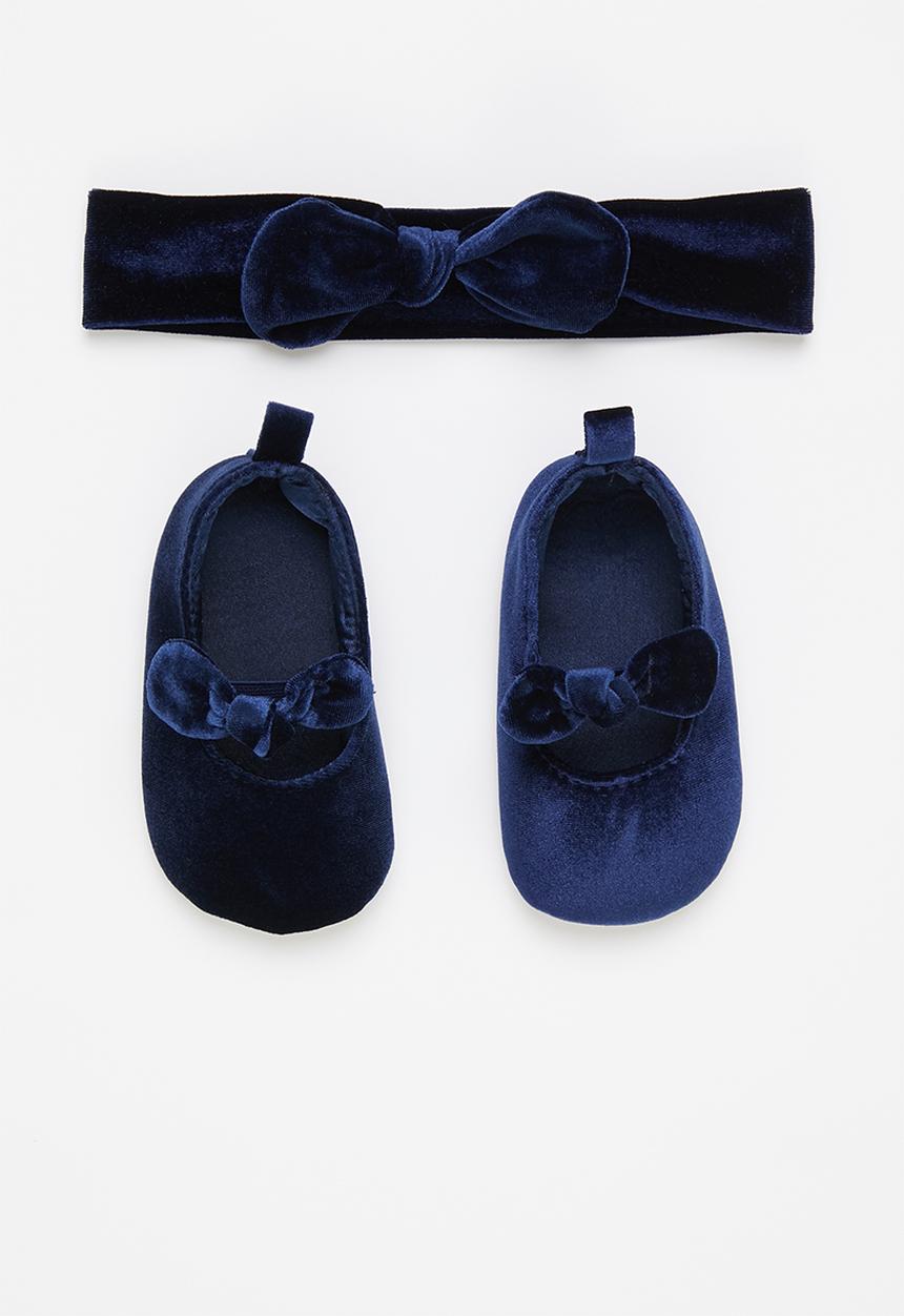 Pop Candy - Baby pump & headband set - navy