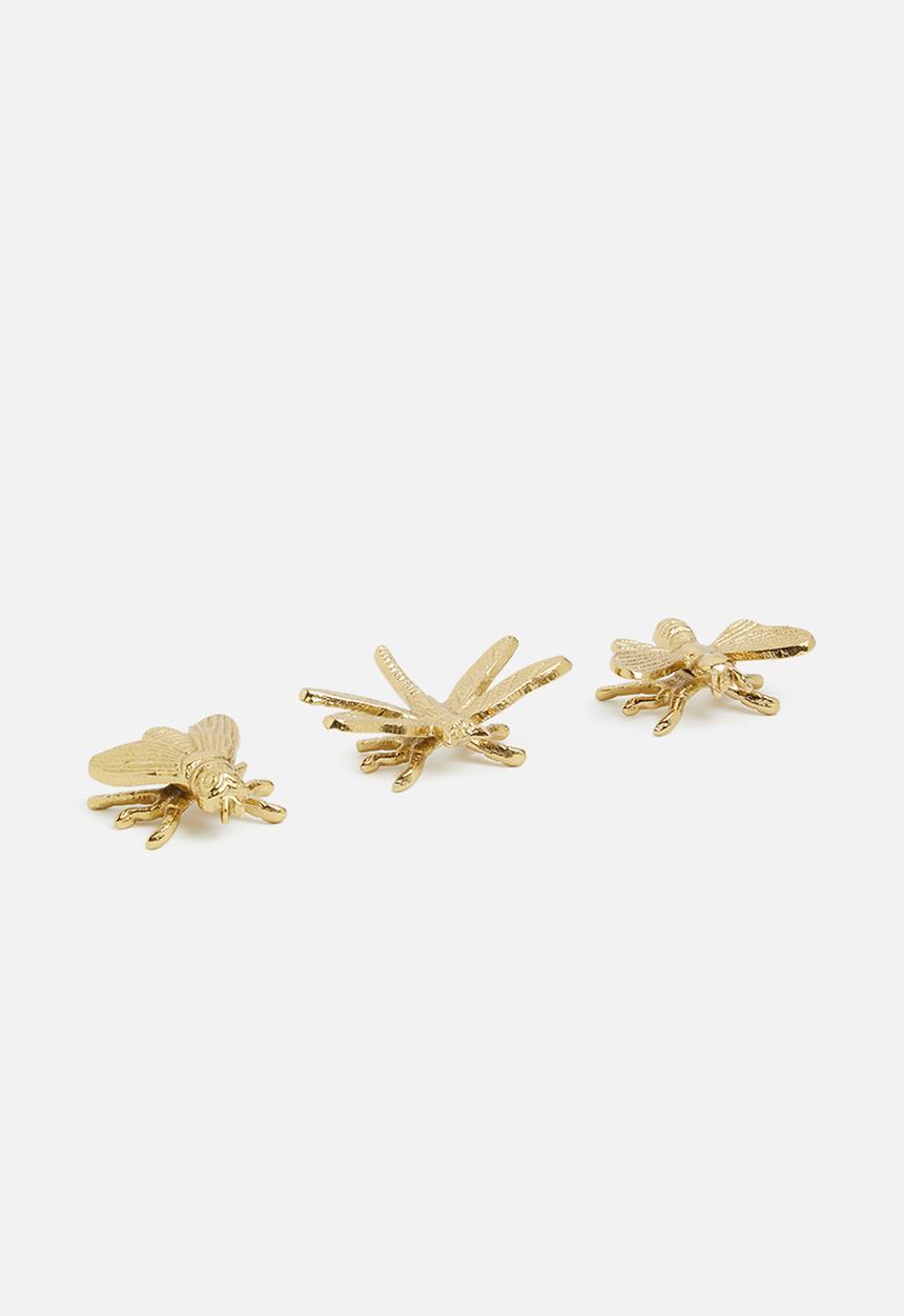 H&S - Crawling insect set of 3 - gold
