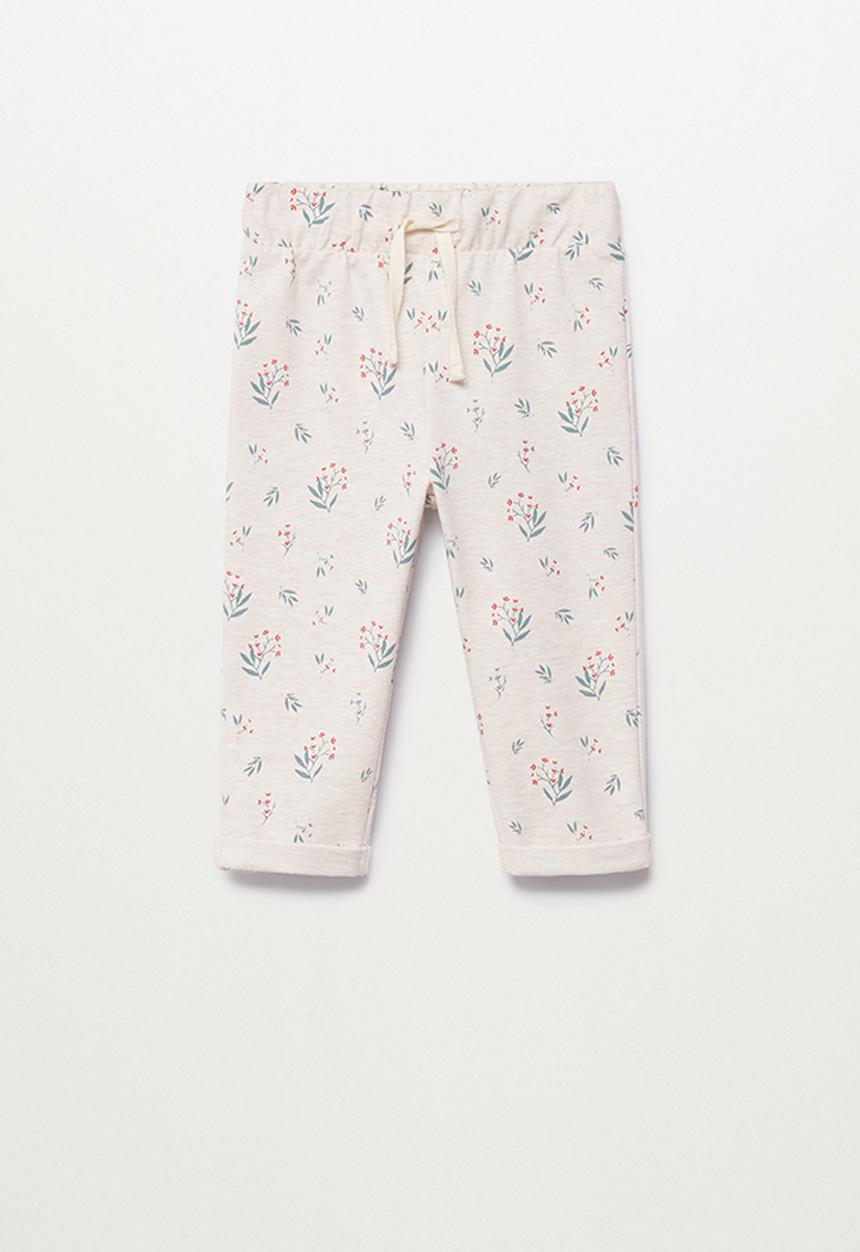 MANGO - Trousers florap - brown