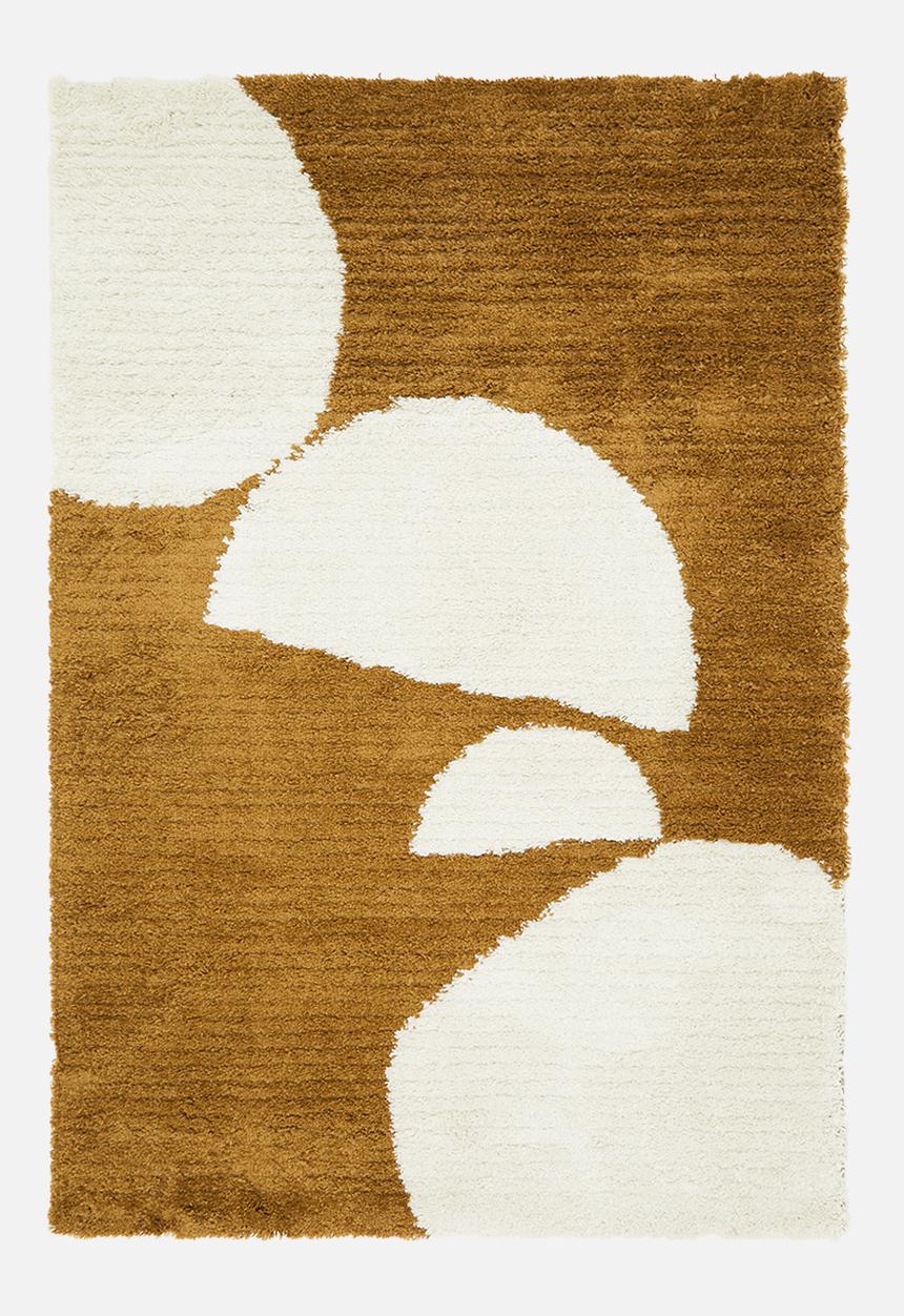 Hertex Fabrics - Balance brick rug - rust & white 