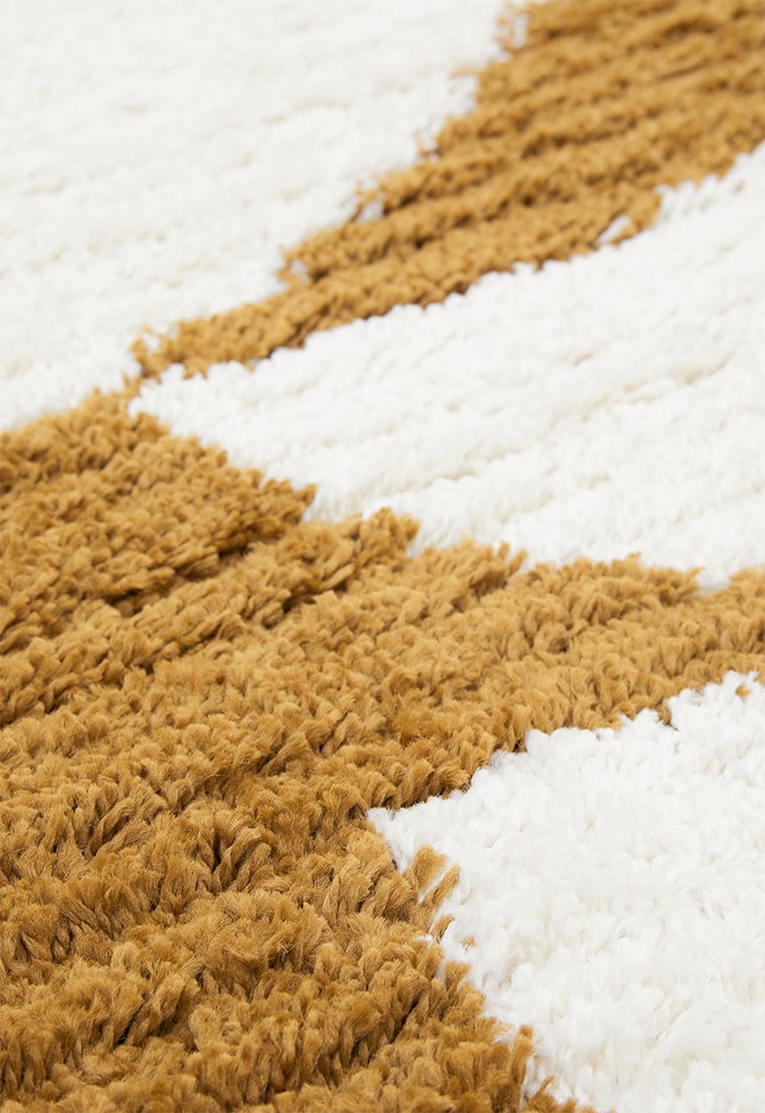 Hertex Fabrics - Balance brick rug - rust & white 