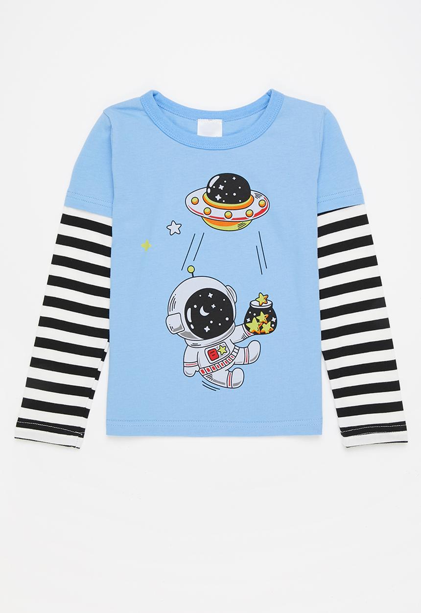 Pop Candy - Boys long sleeve graphic tee - blue