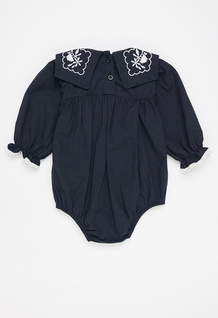 Pop Candy - Baby girls embroidered bodysuit - navy