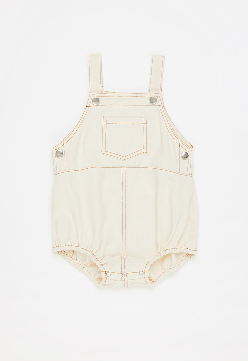 Pop Candy - Baby boys dungaree - cream
