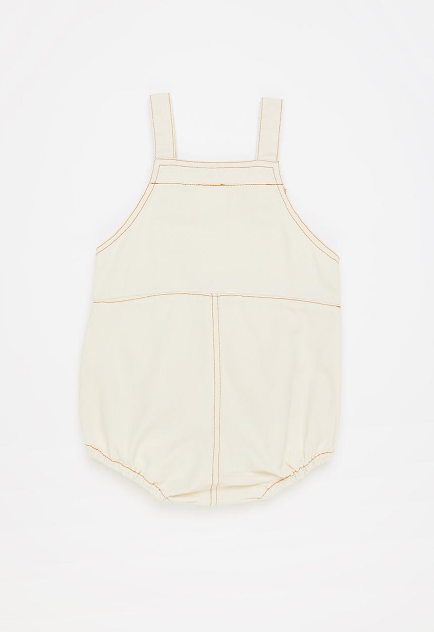 Pop Candy - Baby boys dungaree - cream