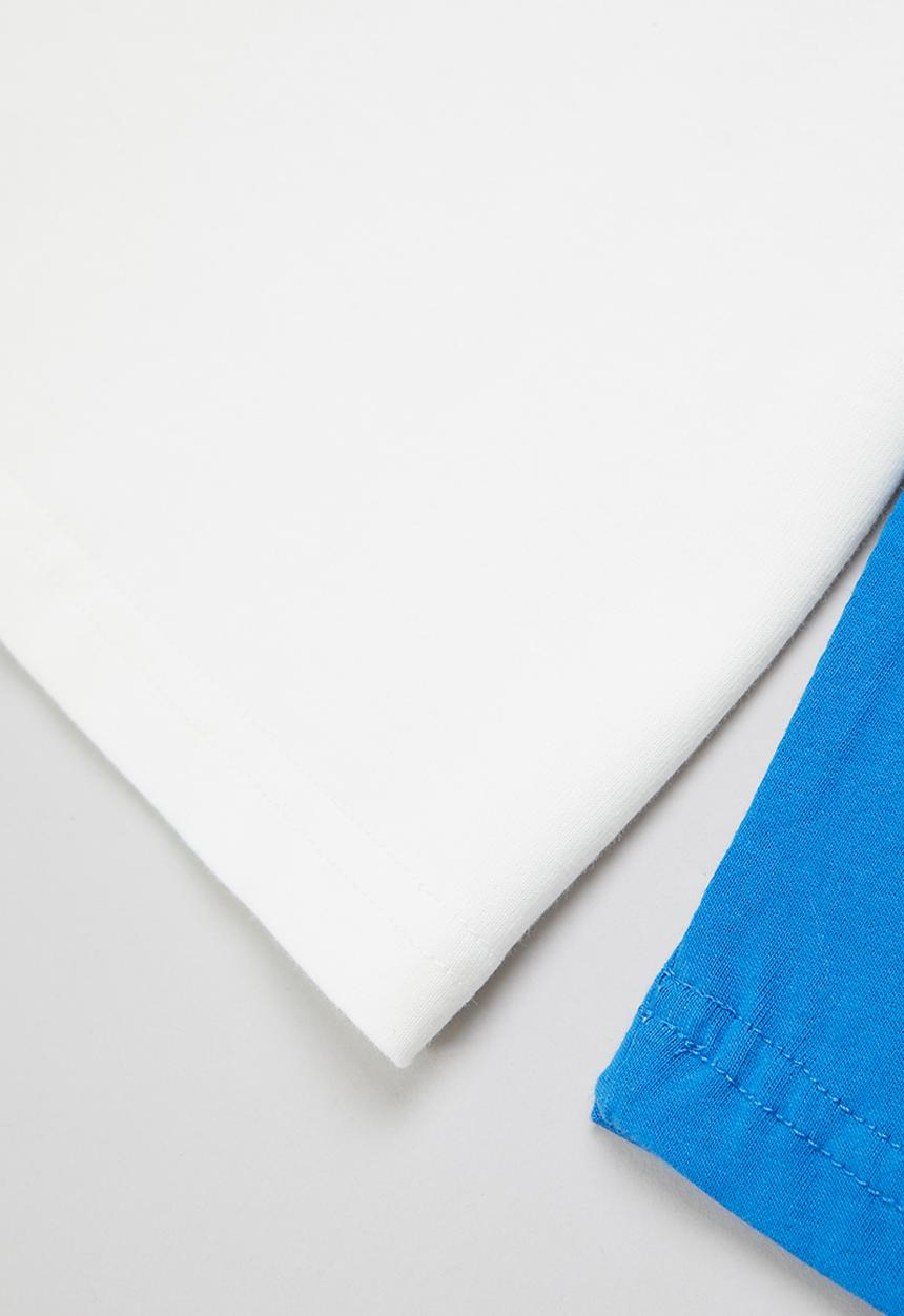 Pop Candy - Boys printed tee - white & blue