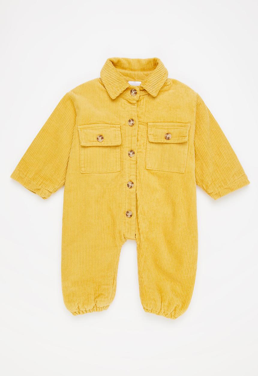 Pop Candy - Baby boys corduroy jumpsuit - mustard