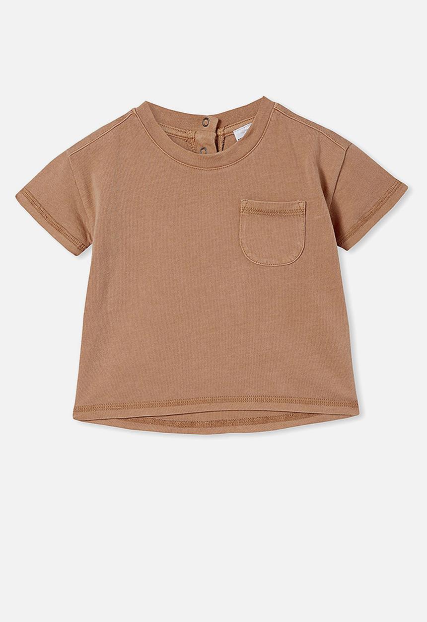 Cotton On - Alfie drop shoulder tee - taupy brown wash