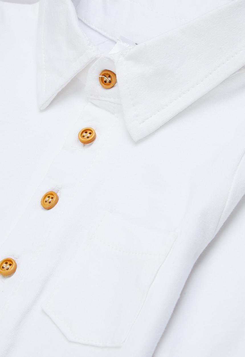 Pop Candy - Baby boys long sleeve golfer - white