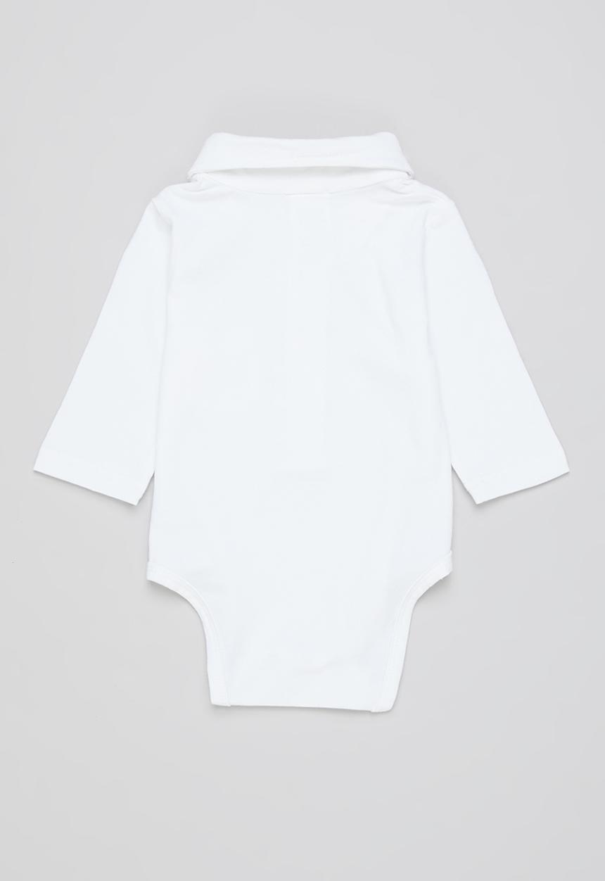 Pop Candy - Baby boys long sleeve golfer - white