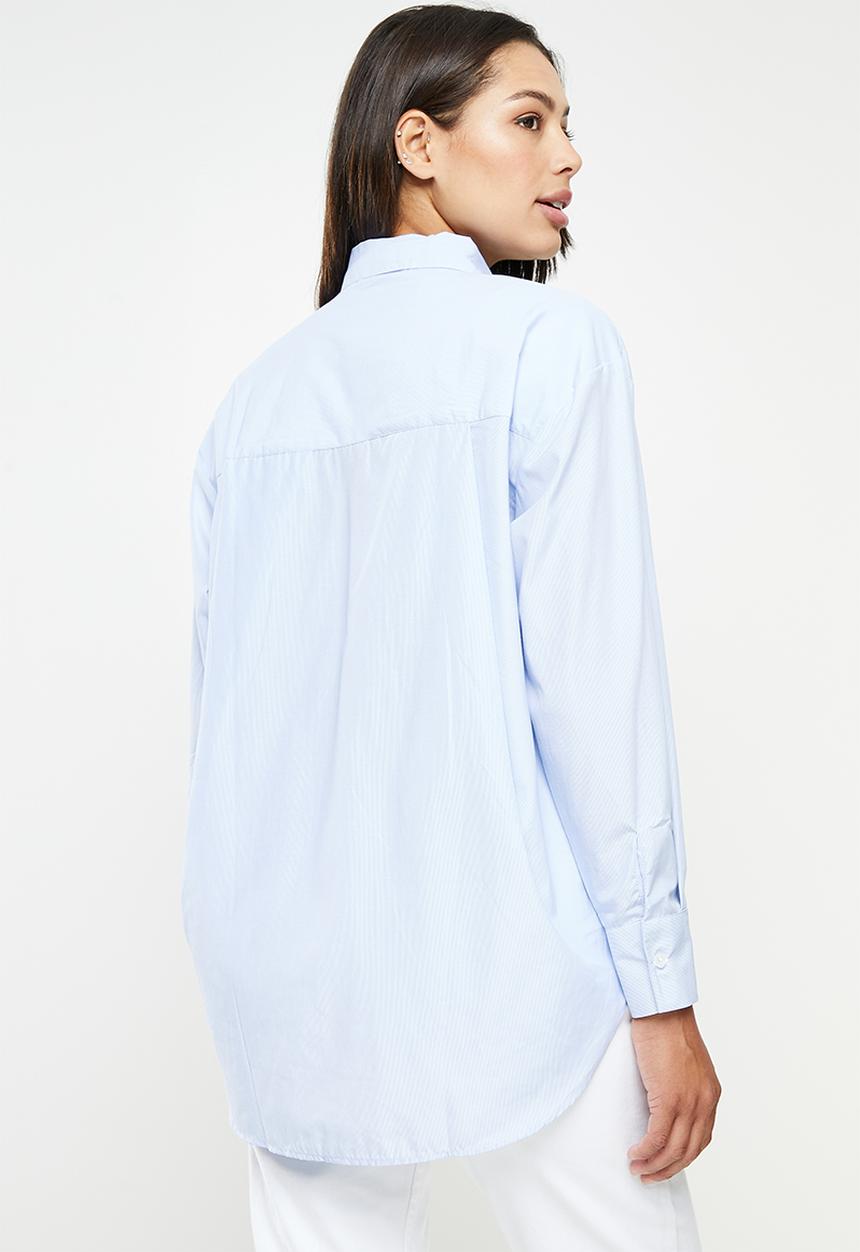 Trendyol - Boyfriend shirt - blue 