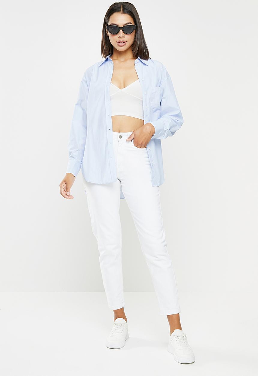 Trendyol - Boyfriend shirt - blue 
