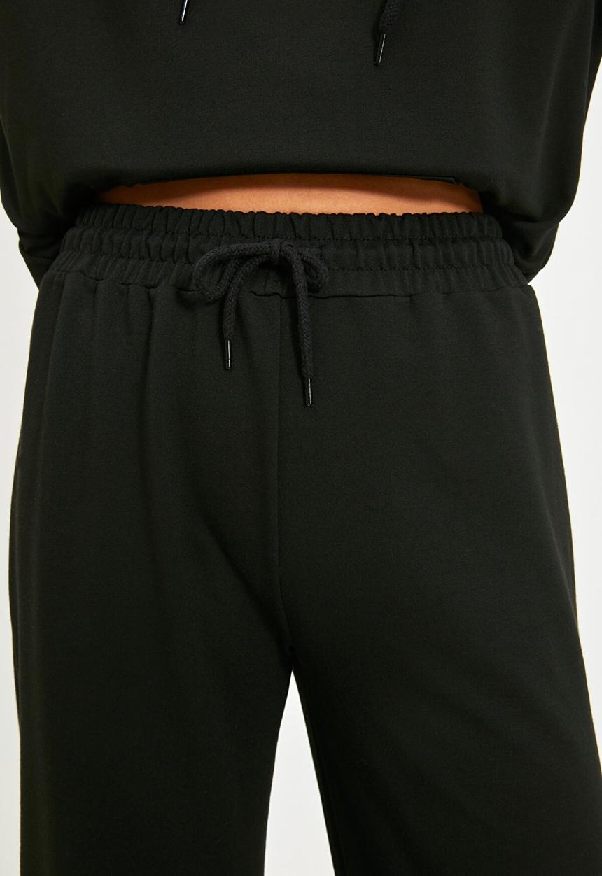 Trendyol - Piping detailed basic jogger thin sweatpants - black