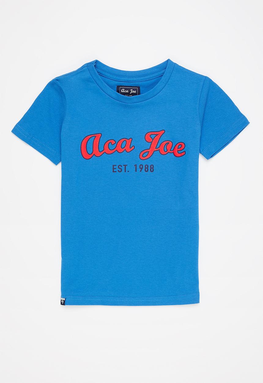 Aca Joe - Aca joe emb velt t-shirt - blue