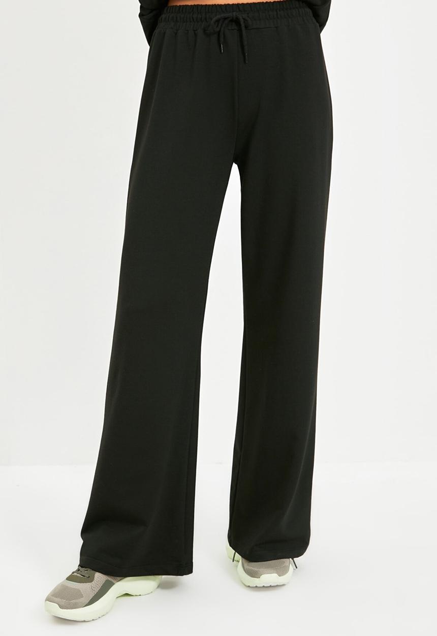 Trendyol - Wide leg sports slim sweatpants - black
