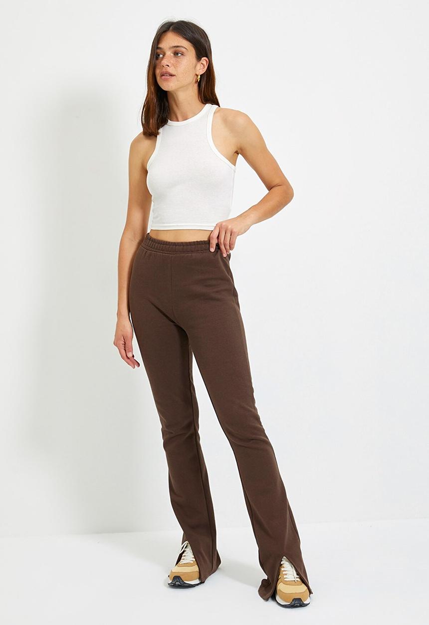 Trendyol - Flare raised sweatpants - brown
