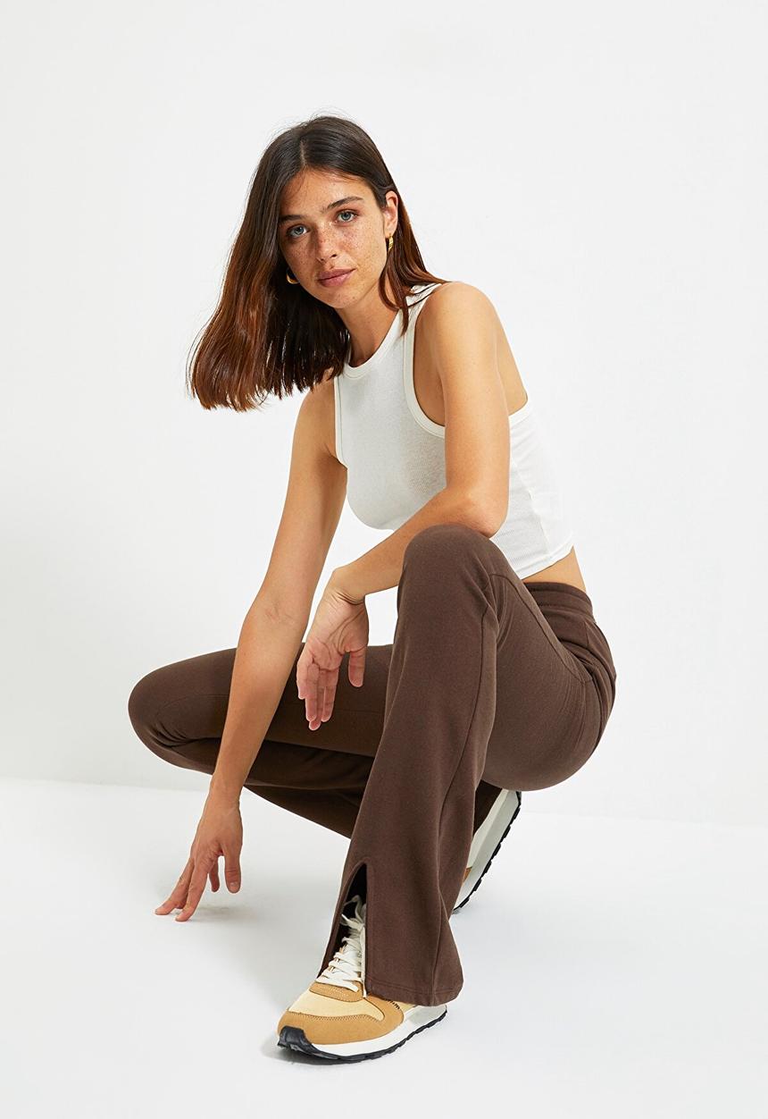 Trendyol - Flare raised sweatpants - brown
