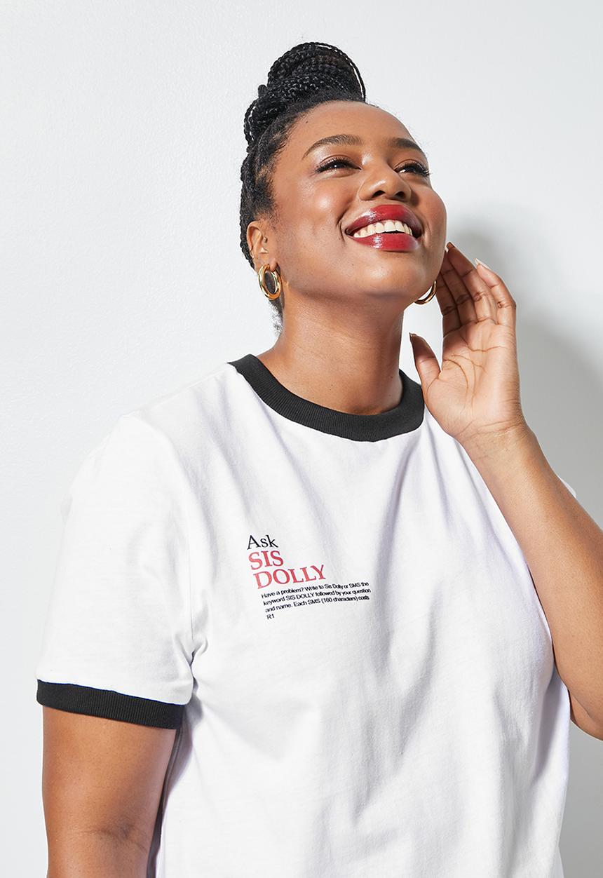 Superbalist - Drum Sis Dolly tee - white & black