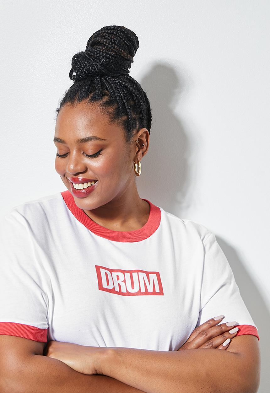 Superbalist - Drum tee - white & red 