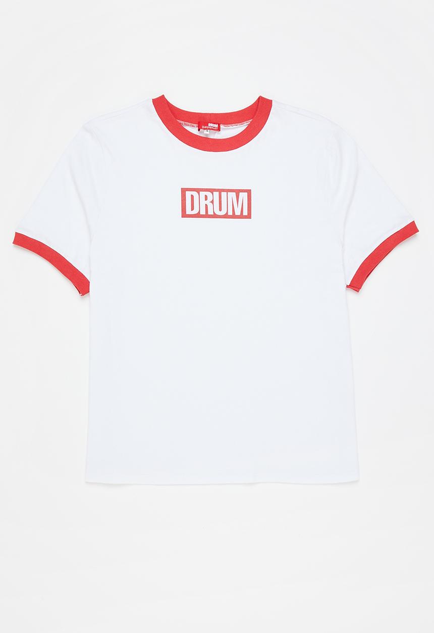 Superbalist - Drum tee - white & red 