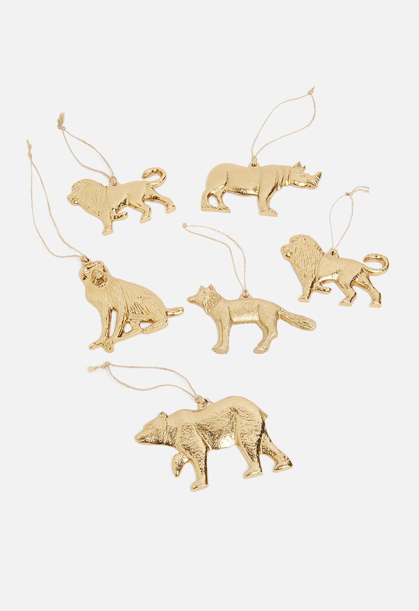 H&S - Assorted hanging animal decoration set of 6 