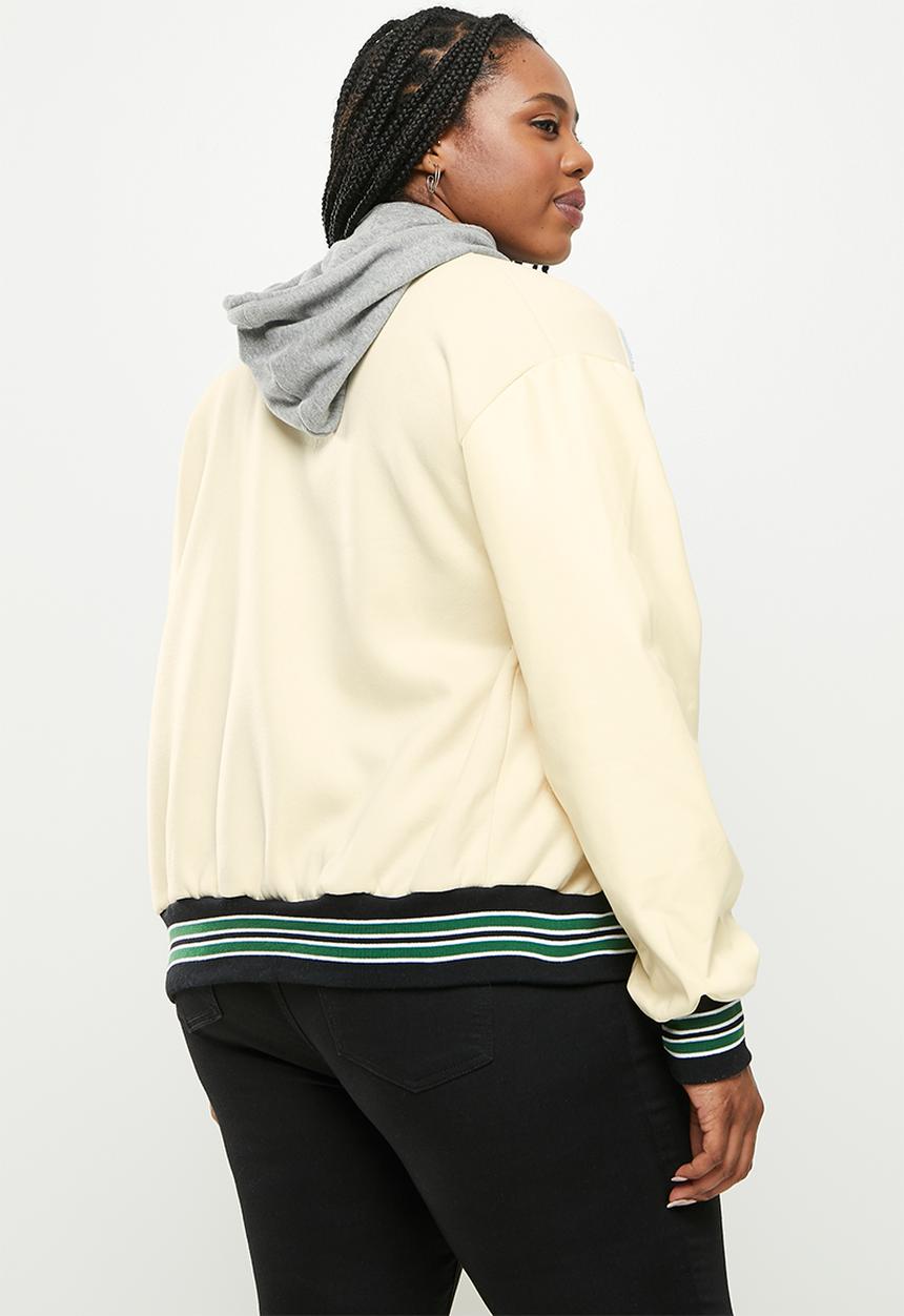 dailyfriday - Plus size college jacket - stone/green
