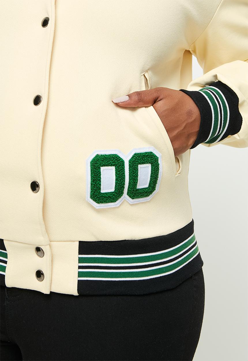 dailyfriday - Plus size college jacket - stone/green