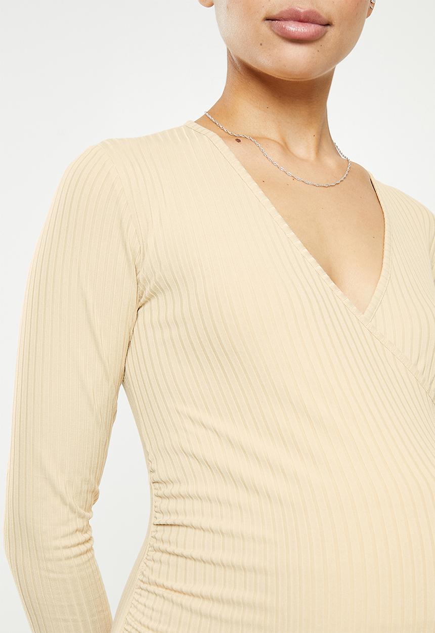 Superbalist - Maternity ls rib nursing T-shirt - stone