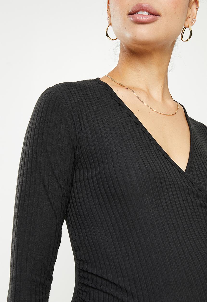 Superbalist - Maternity ls rib nursing t-shirt - black