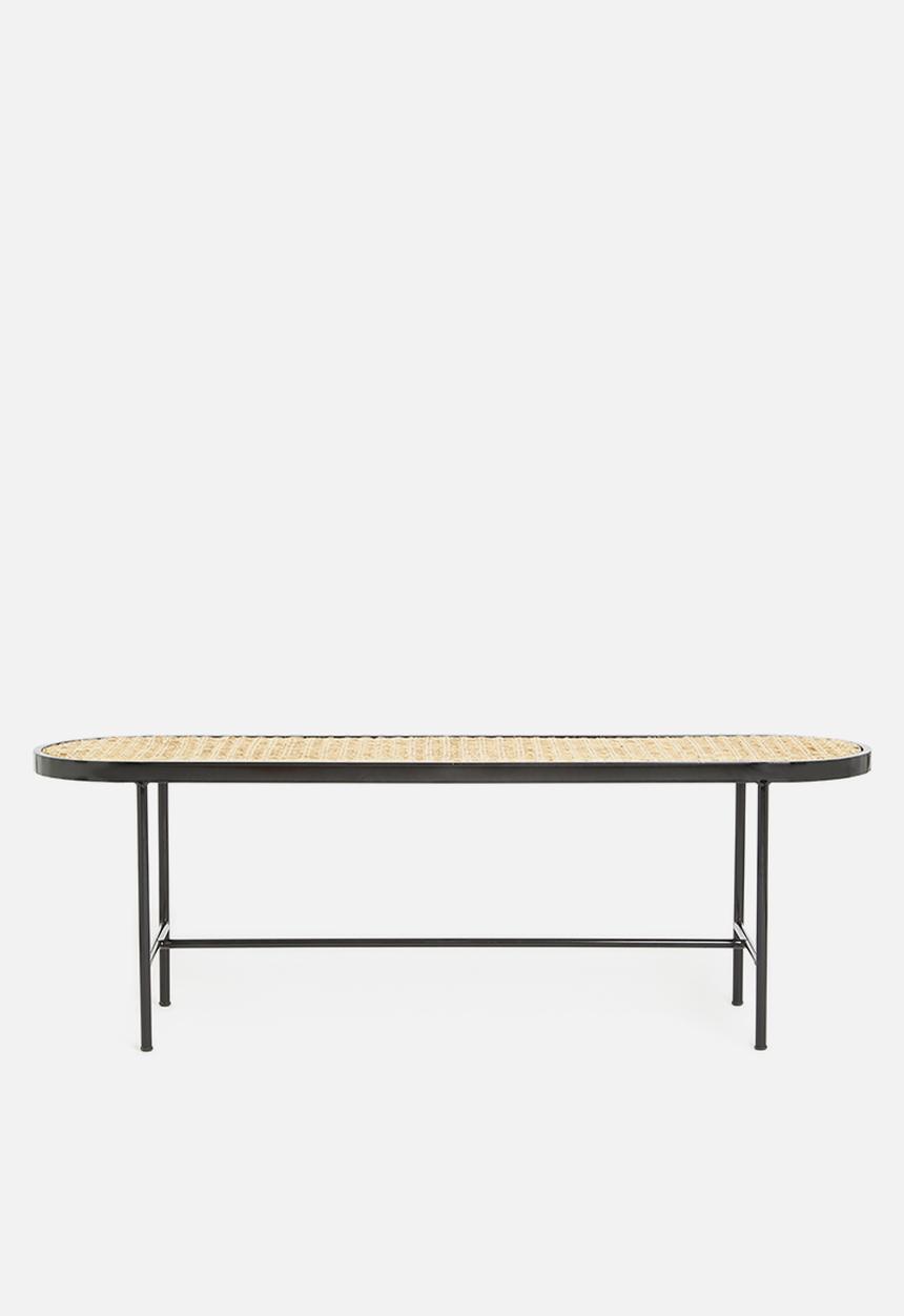 Sixth Floor - Grover rattan bench - natural & black