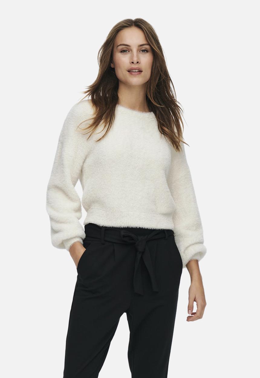 ONLY - Piumo long sleeve pullover knit - egret