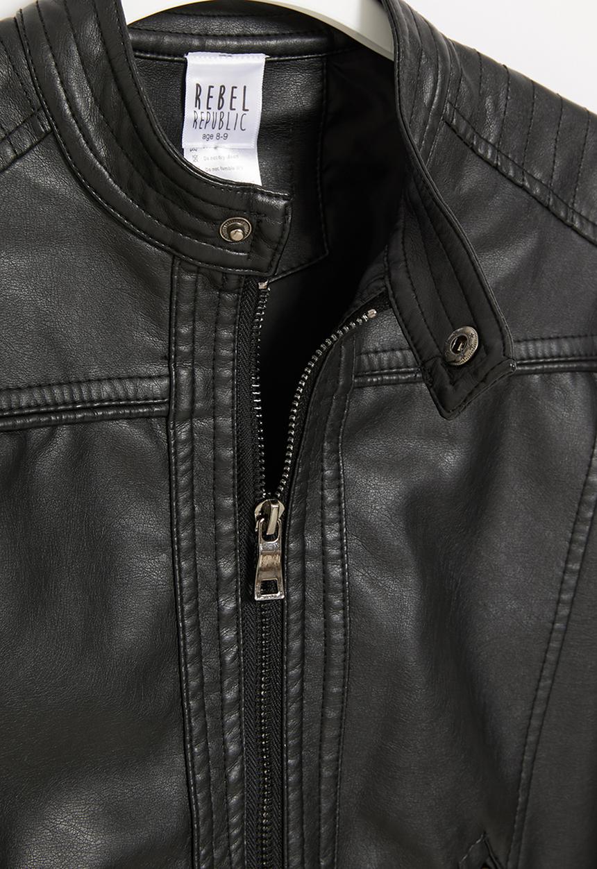 Rebel Republic - Pu biker jacket - black