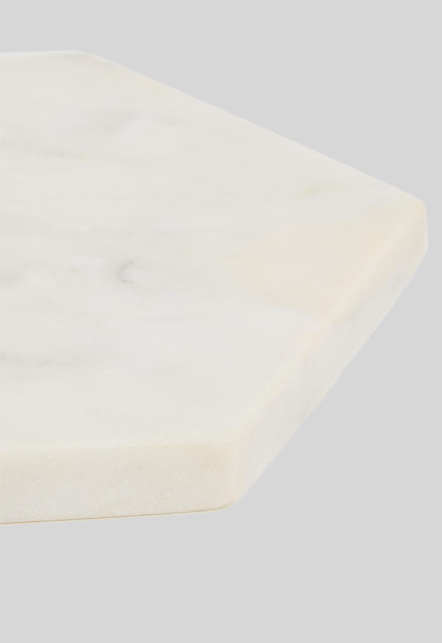 Sixth Floor - Capra hex marble trivet - white