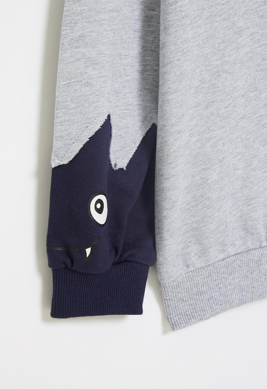 Pop Candy - Boys monster sweatshirt - grey