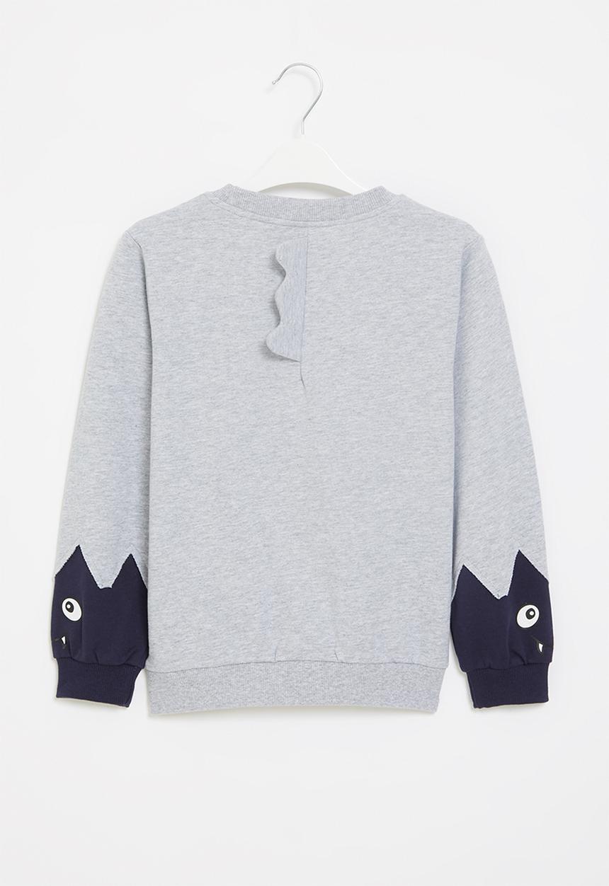 Pop Candy - Boys monster sweatshirt - grey