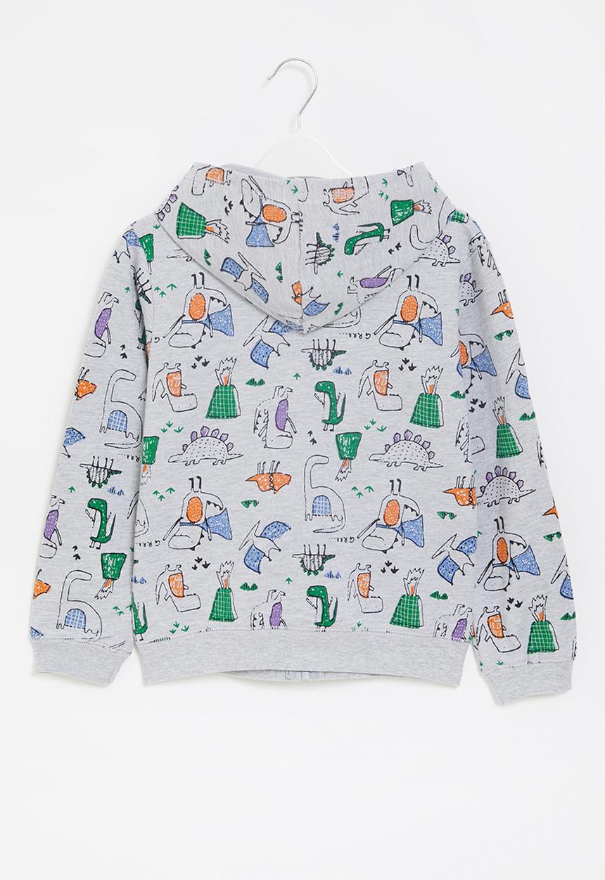 Pop Candy - Boys aop hooded jacket - grey