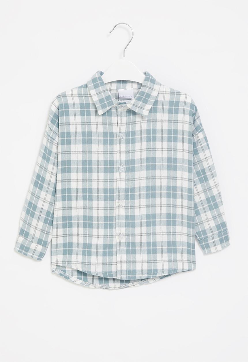 Pop Candy - Baby boys check shirt - blue
