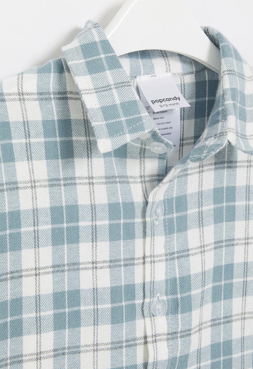 Pop Candy - Baby boys check shirt - blue