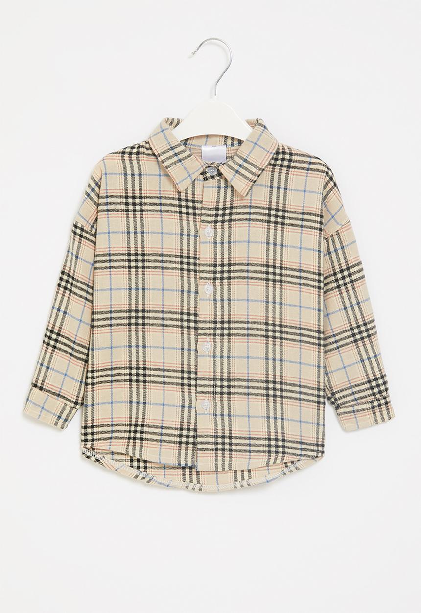 Pop Candy - Baby boys check shirt - natural