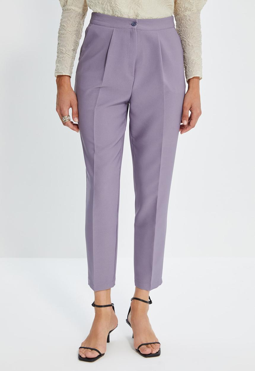 Trendyol - Pleated carrot trousers - purple