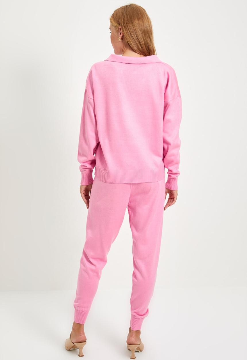 Trendyol - Polo collar bottom-top set - pink