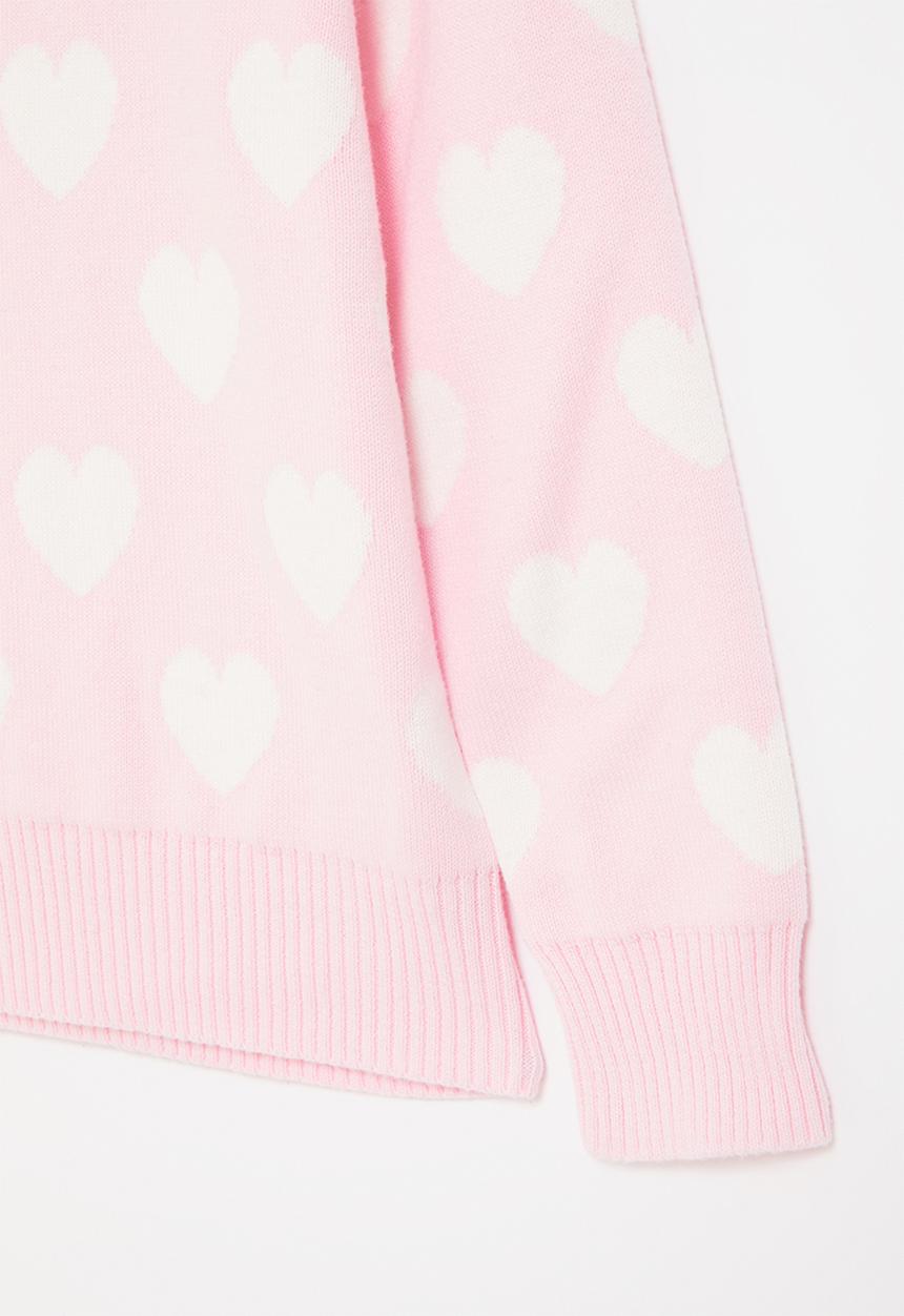 Pop Candy - Knitted heart jersey - pink