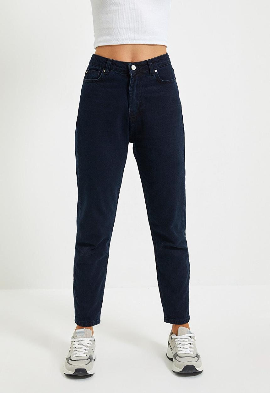 Trendyol - High waist mom jeans - navy