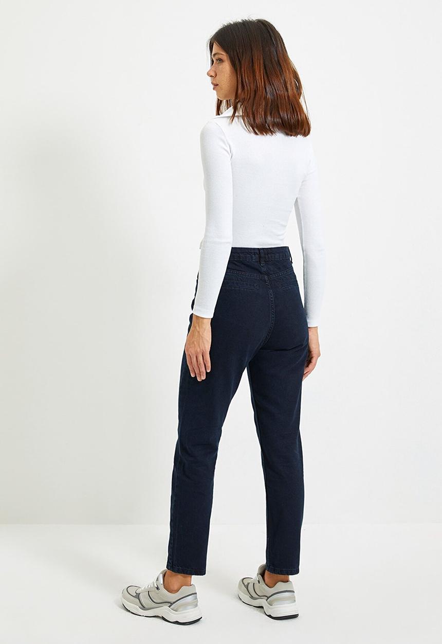 Trendyol - High waist mom jeans - navy