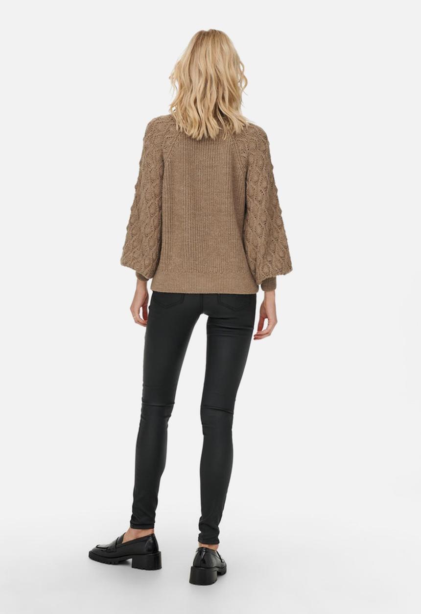 ONLY - Freeze long sleeve highneck pullover knit - tannin