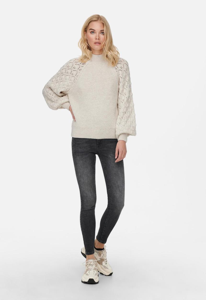 ONLY - Freeze long sleeve highneck pullover knit - birch
