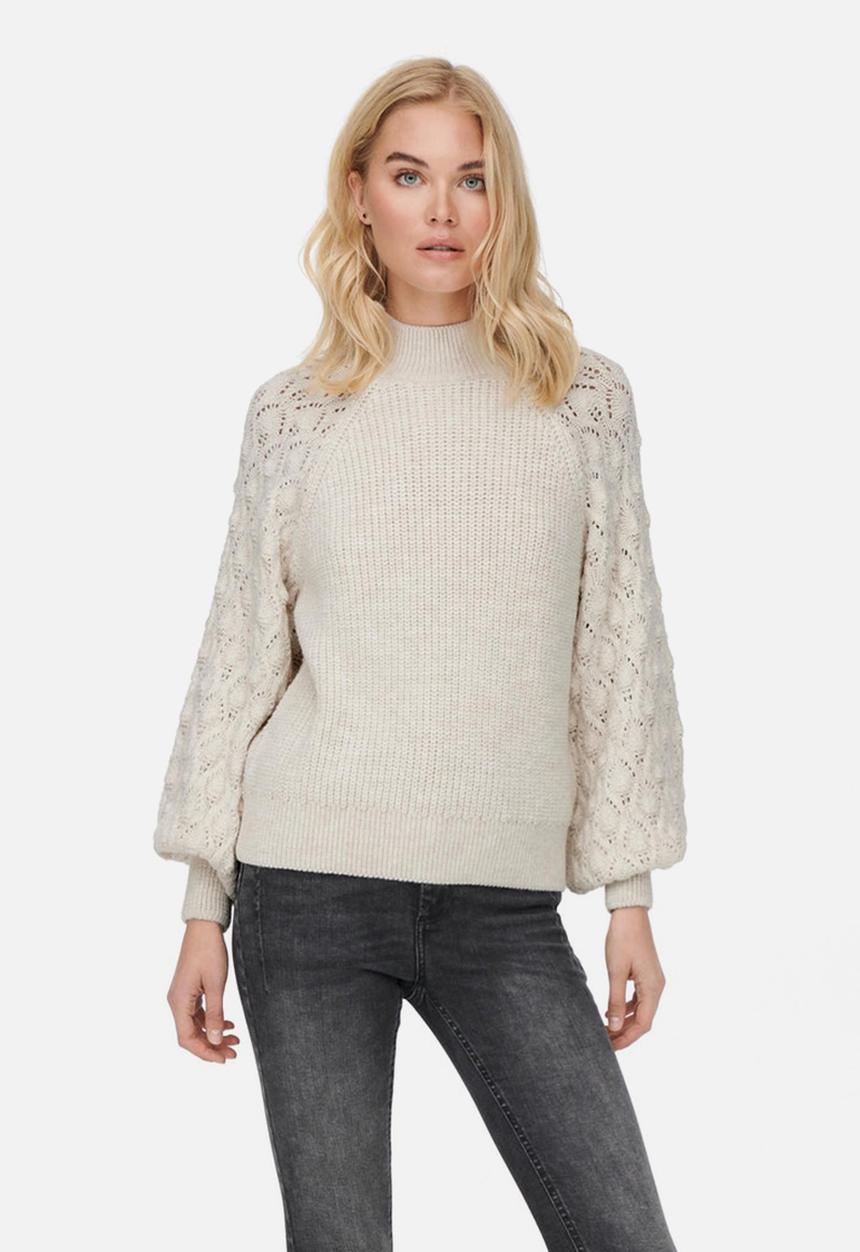 ONLY - Freeze long sleeve highneck pullover knit - birch