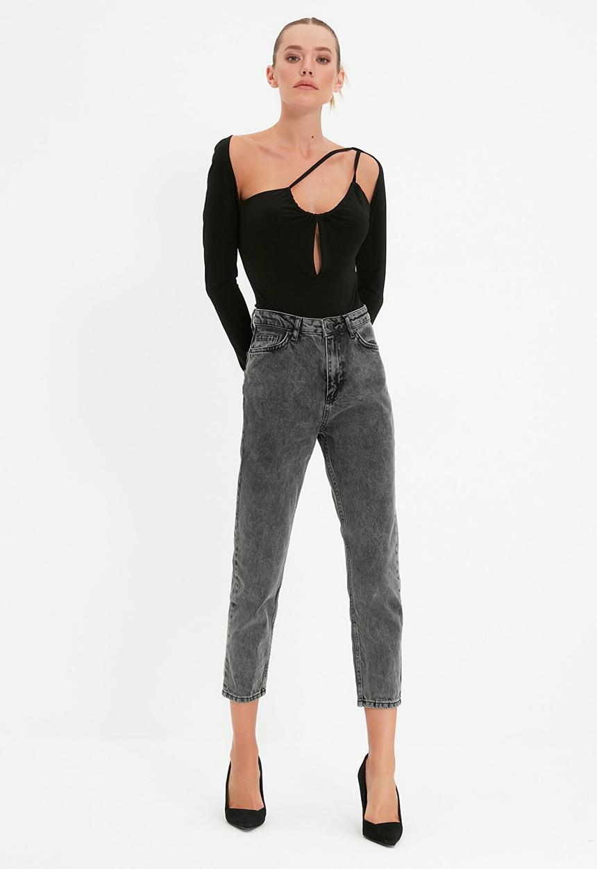 Trendyol - High waist mom jeans - anthracite