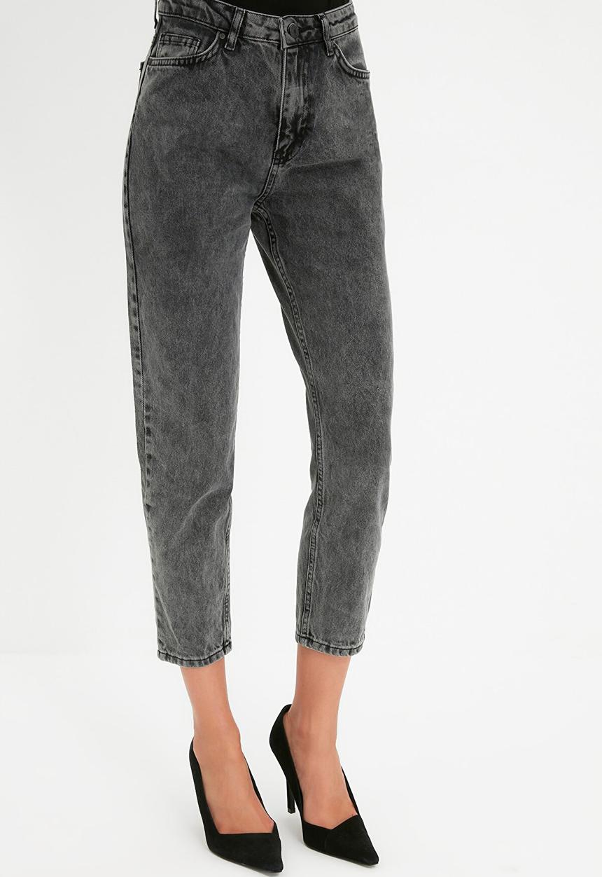 Trendyol - High waist mom jeans - anthracite
