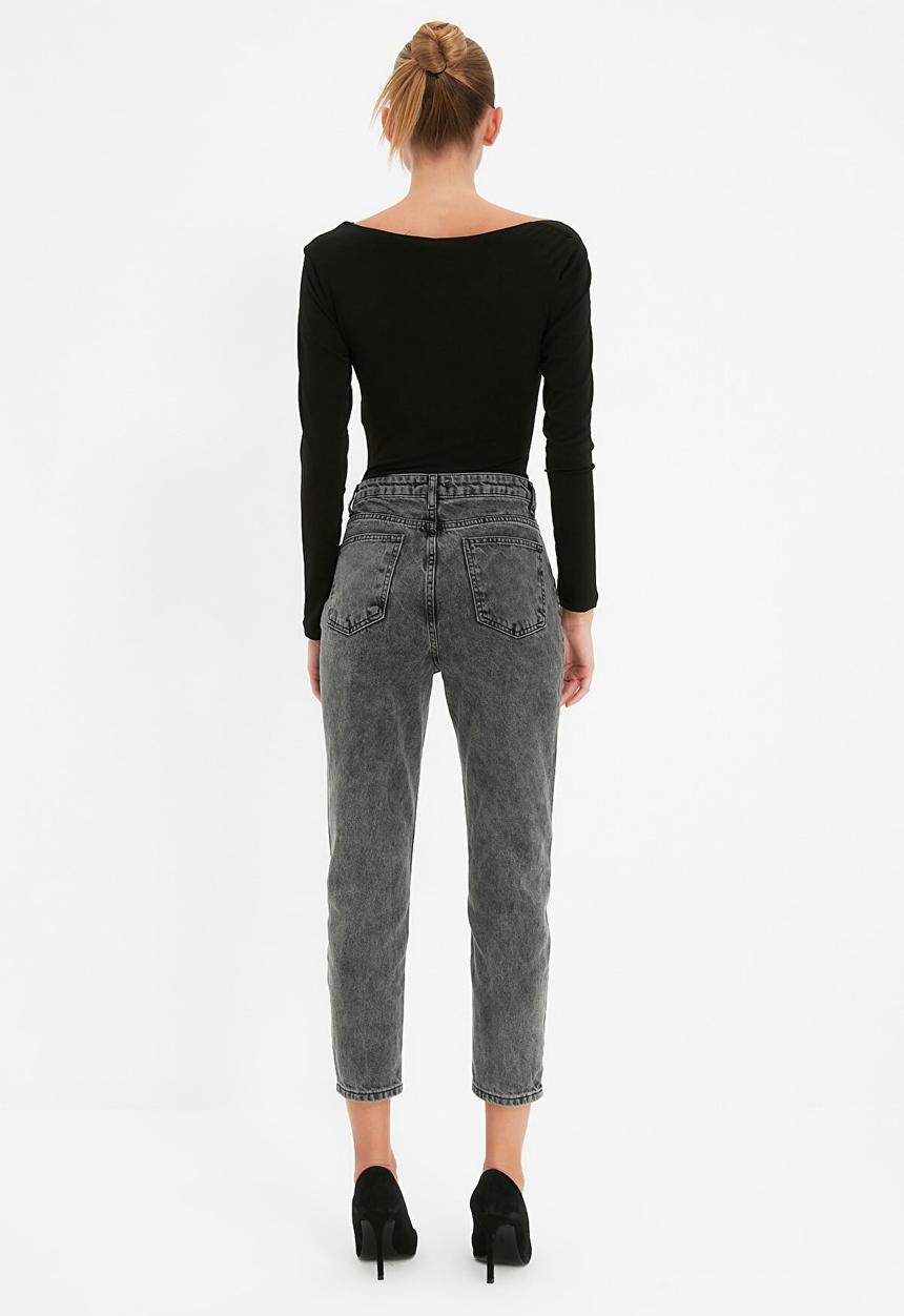 Trendyol - High waist mom jeans - anthracite
